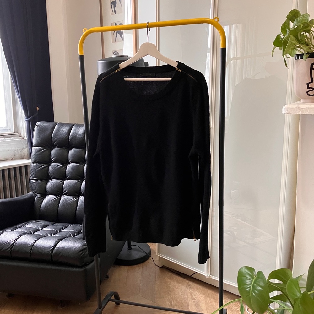 J.Crew Black Sweater with zipper details